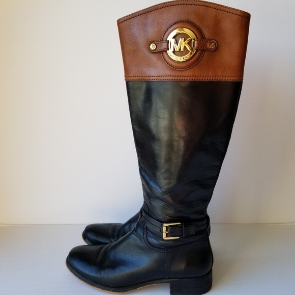 Michael Kors Shoes - Michael Kors Stockard Two-Tone Leather Riding Boot